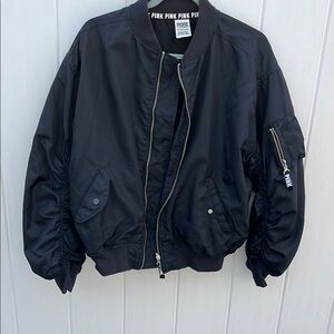 Black Bomber Jacket from pink